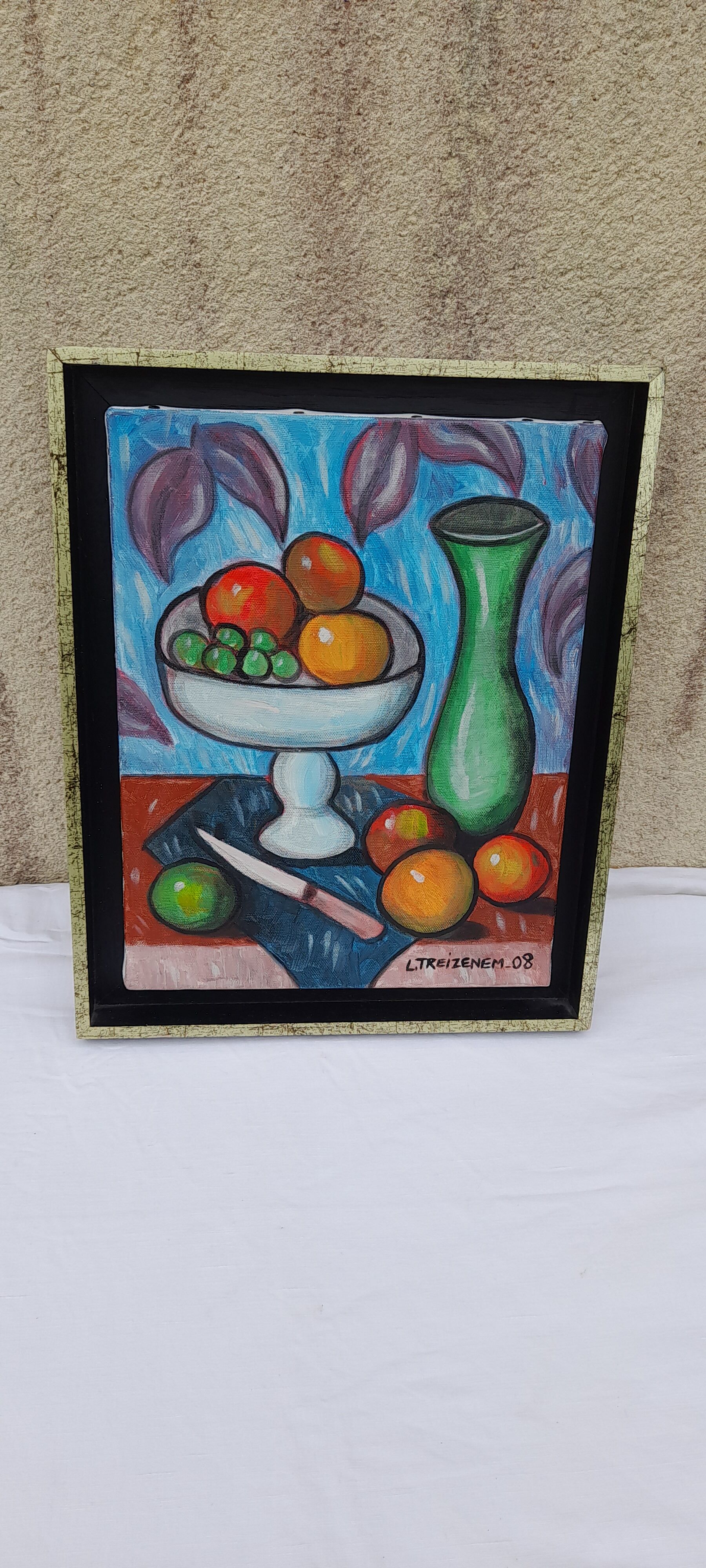 The veil of dawn oil on canvas signed Laurence Treizenem 41 x 33 cm