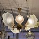 Beautiful chandelier, leaf type, Železny Brod Sklo ZBS, Czechoslovakia, 1970s.