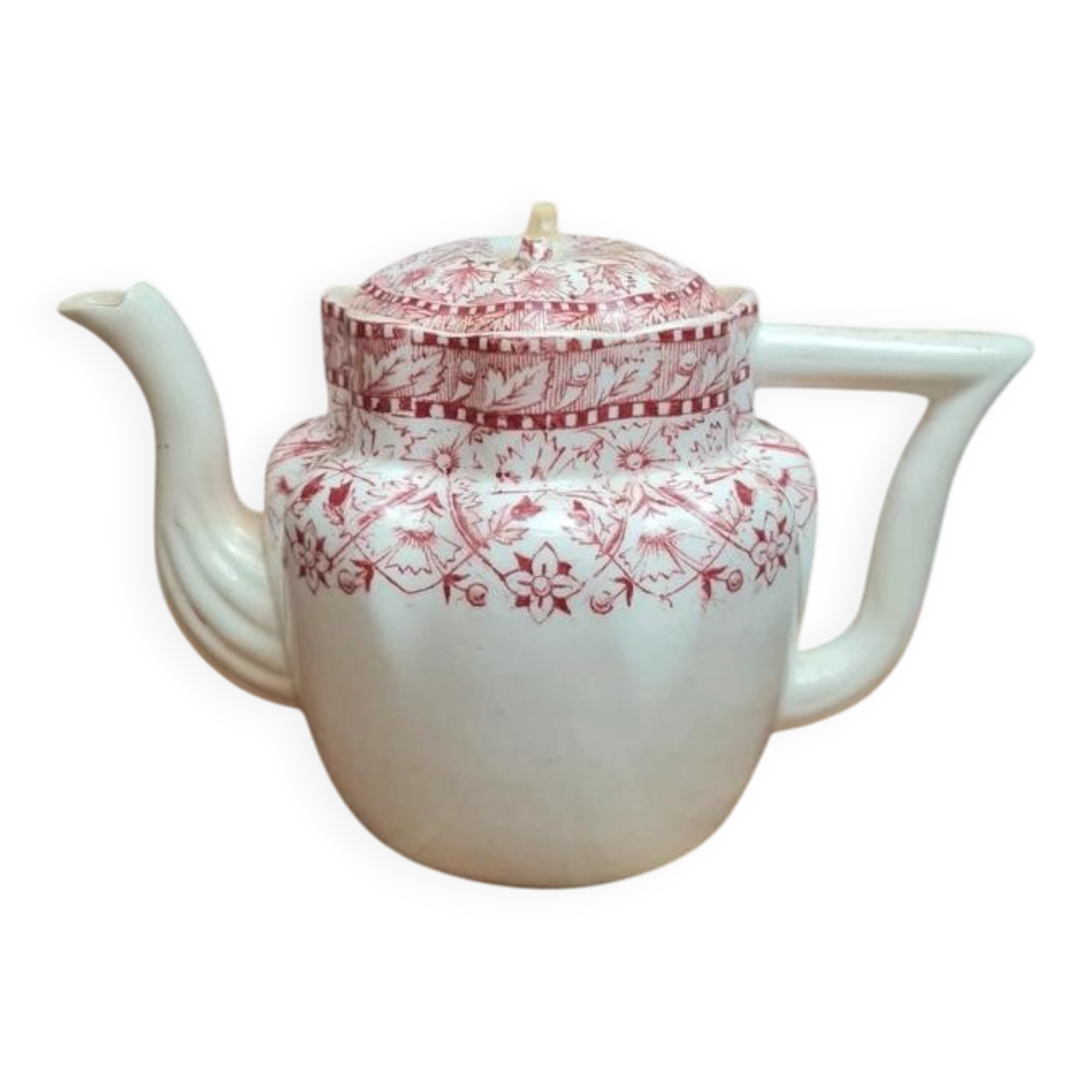English teapot Wileman Foley Shelley RN148962 Dolly Varden red decoration