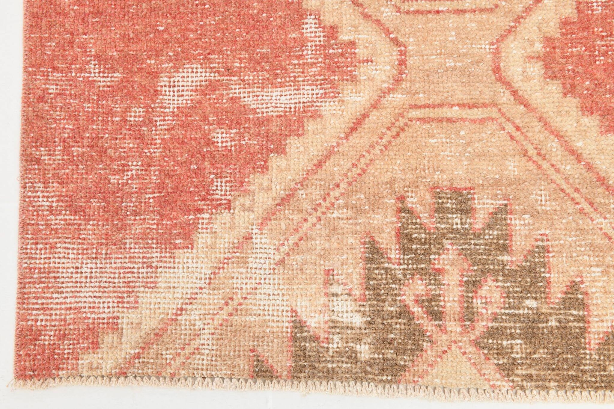 3x11 Vintage Runner Rug, Peach Color Rug, Vintage Runner Rug, 91x328Cm