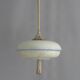 Art Deco rod pendant lamp with brass suspension and decorative glass shade