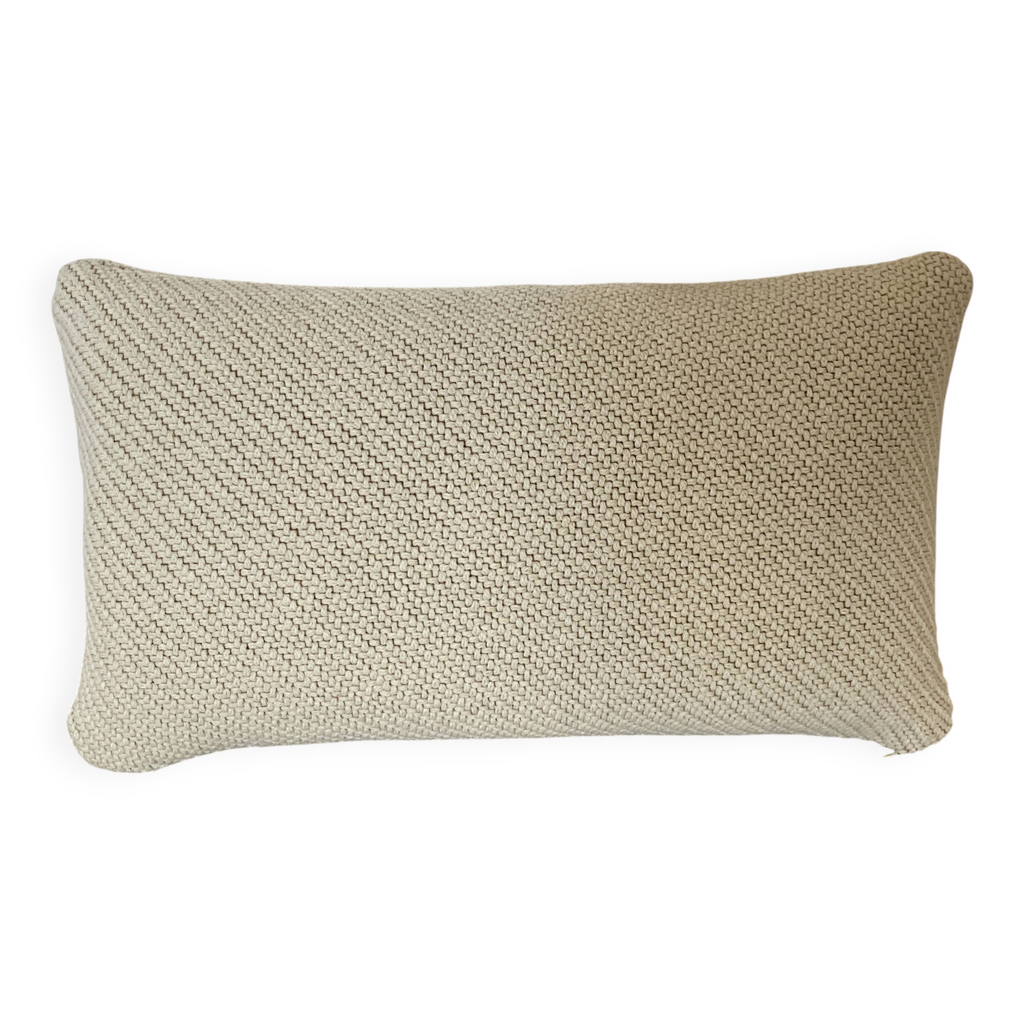 Beige ecru wool cushion