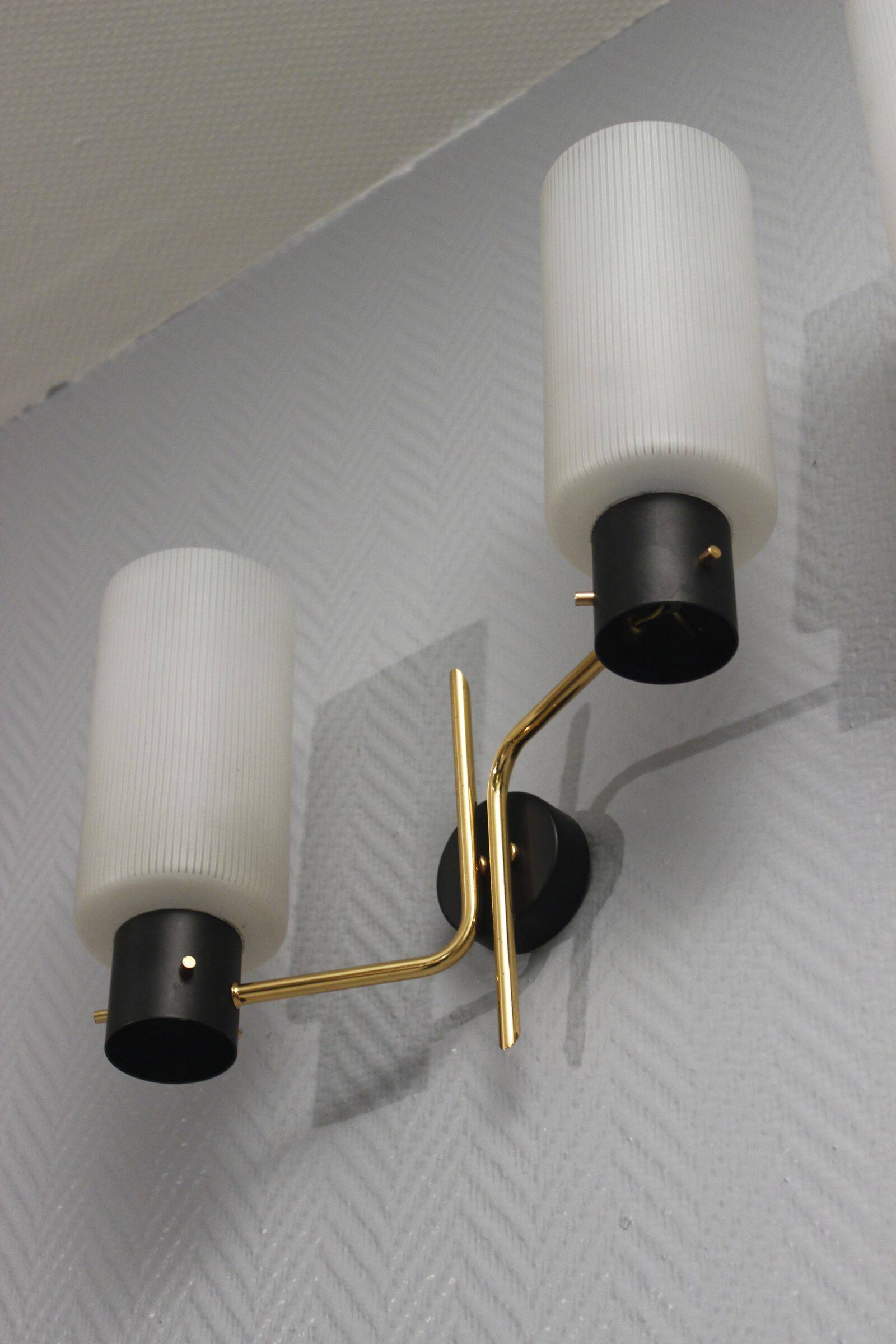 Pair of wall sconces 1950s style Arlus Lunel