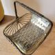 Silver metal and glass basket