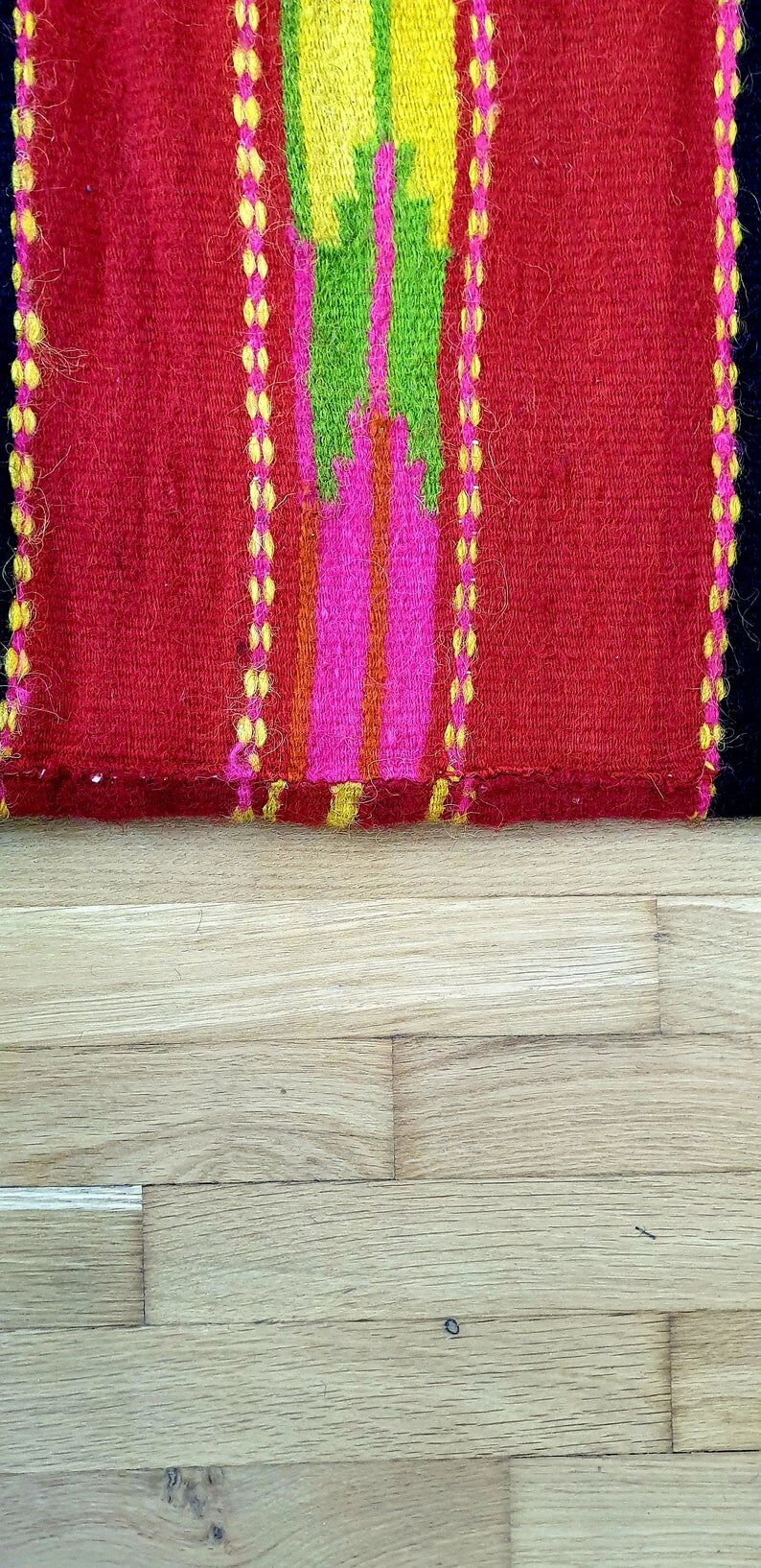 Kilim fleurs en laine faite à la main 256x150cm