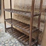 Ancien rack - étagère d'atelier en teck birman