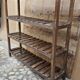 Ancien rack - étagère d'atelier en teck birman