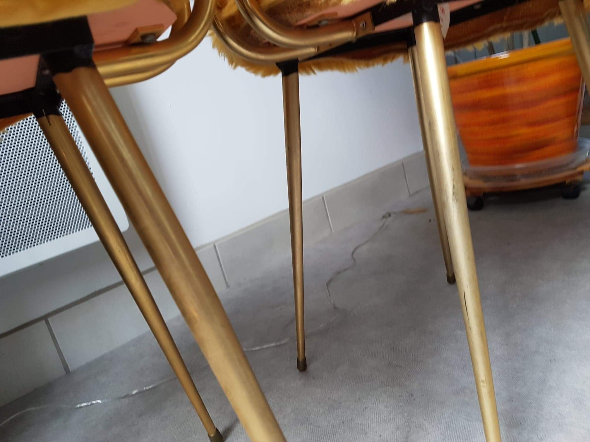 Pair of chairs pelfran mustard synthetic fur