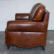 Brown Leather Two-Seater Sofa Balural in the Style of Halo and Timothy Oulton