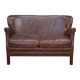 Small Vintage Bench Sofa Studded Leather Sofa 1970s