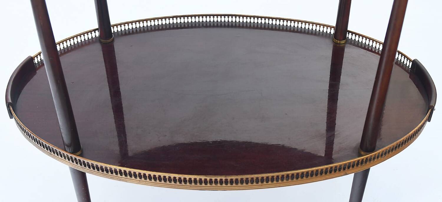 Vintage dessert table on wheels with two oval trays