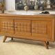 Buffet brutaliste en chêne 1960
