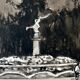 André Duculty (1912-1990) Ink wash on paper "Saint Germain en Laye, la terrasse" Signed