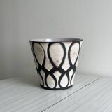 Cache-pot motifs abstraits noirs