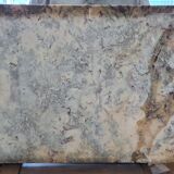 Commode marquetry style transition curved feet with marble top
