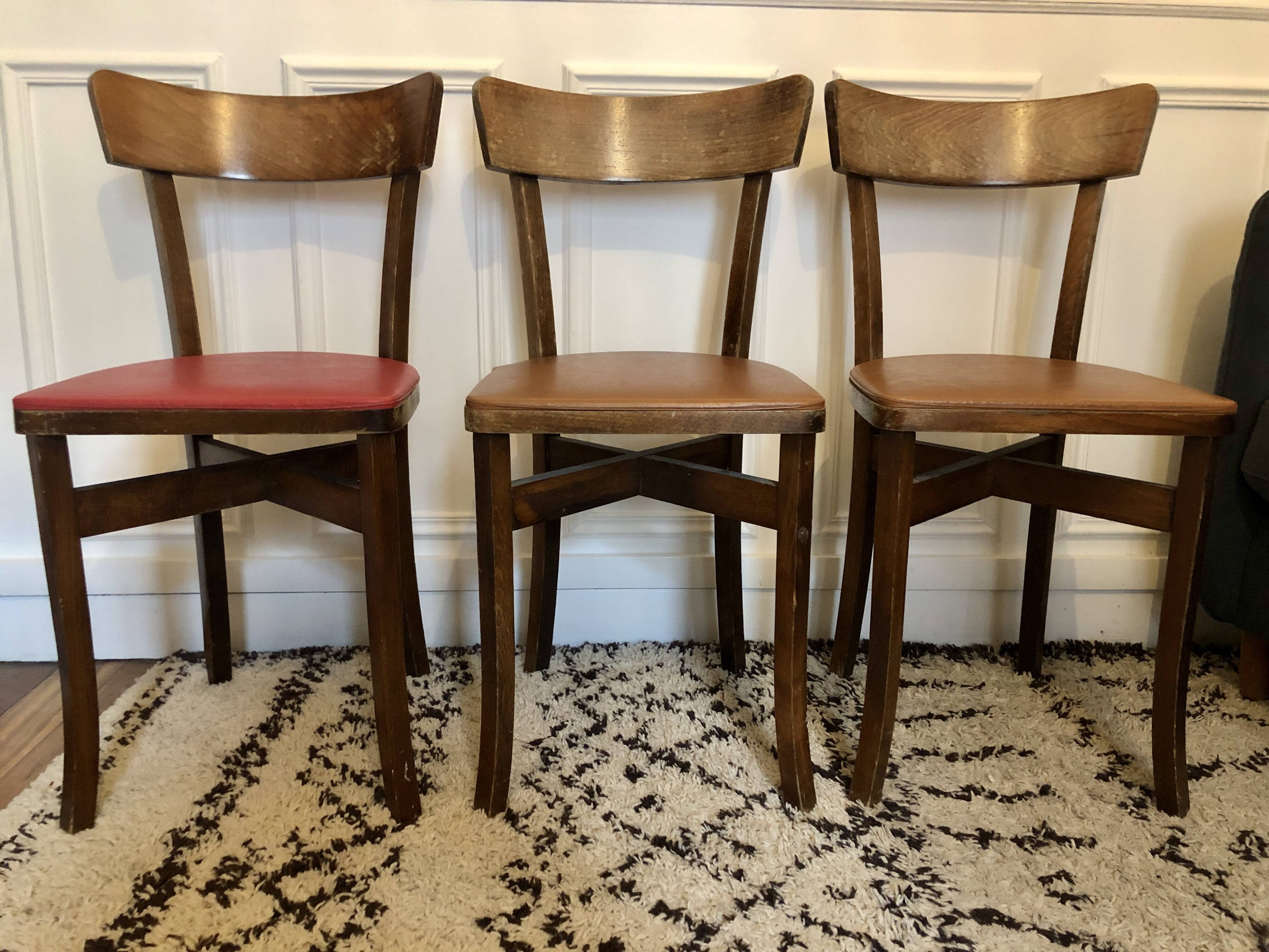 Set of 3 vintage bistro chairs
