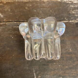 Set of 4 Vintage Glass Moulded Candle Holders 1970s France