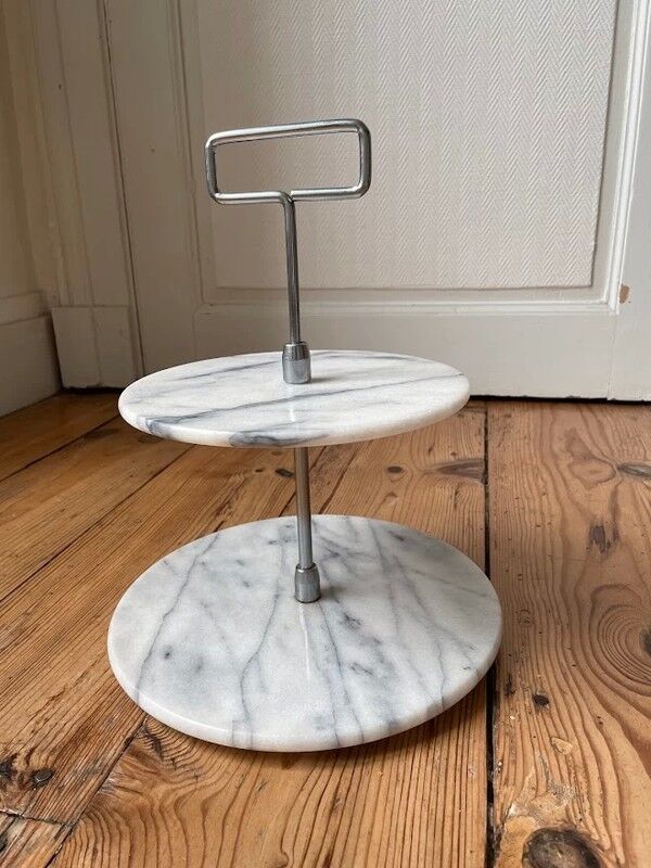 Old service tray 2 floors marble