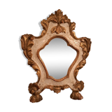 18th century Italian mirror in gilded and painted wood