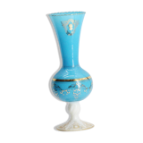 Golden opaline blue vase