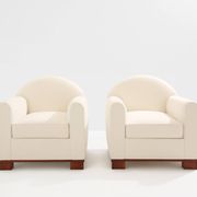Jacques Adnet pair of modernist club armchairs in rosewood 1931