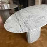 Restaurant to eat oval marble arabescato vintage Italy