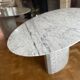 Table à manger oval marbre arabescato vintage Italie
