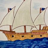 Keros boat plate, Lloret, Spain, 20th century