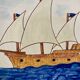 Keros boat plate, Lloret, Spain, 20th century