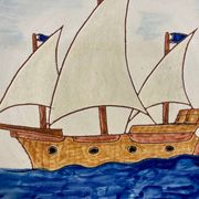 Assiette artisanale Keros bateau Lloret Espagne XXème