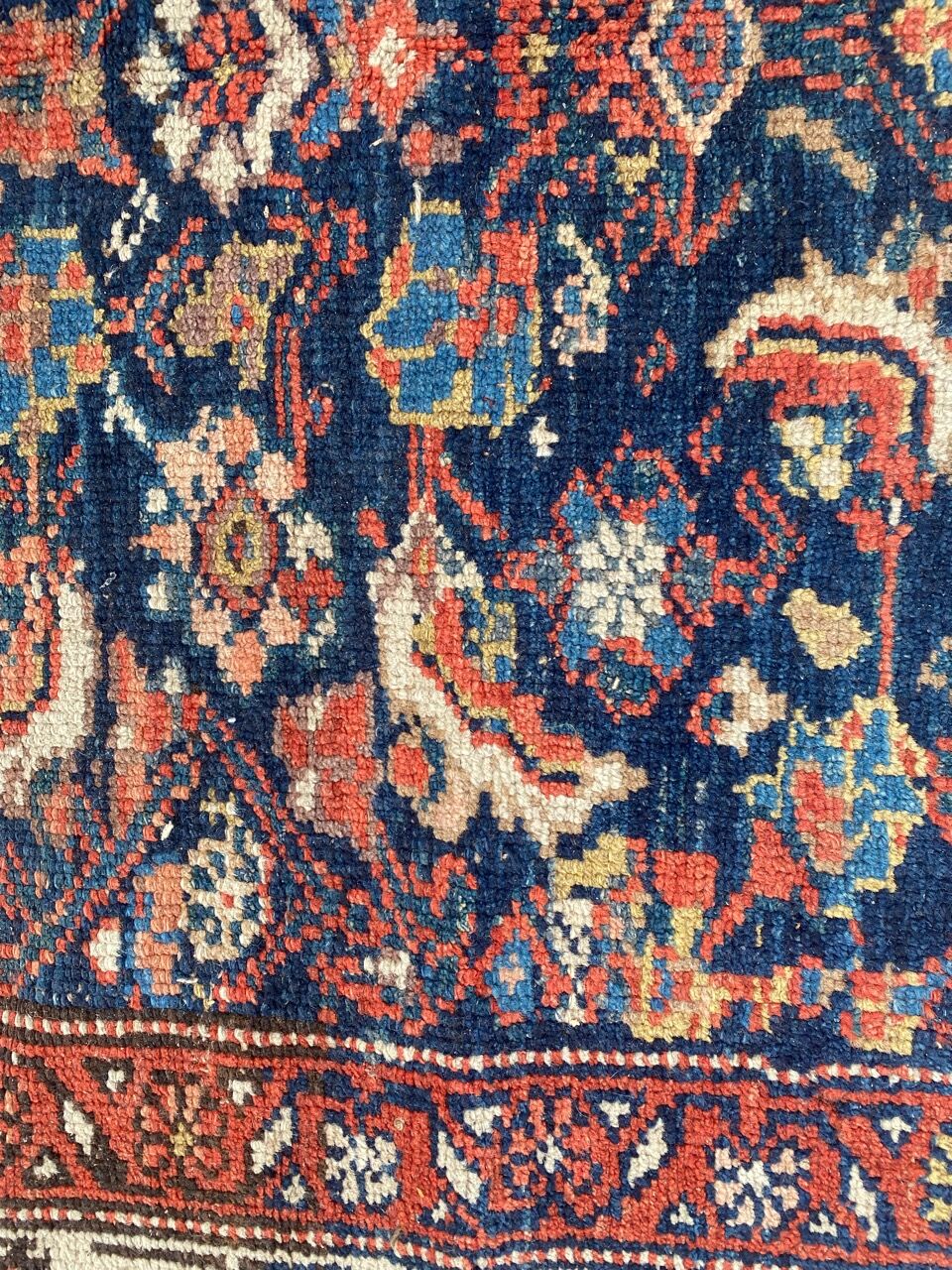 Handmade old Kurdish Persian carpet 135x276 cm