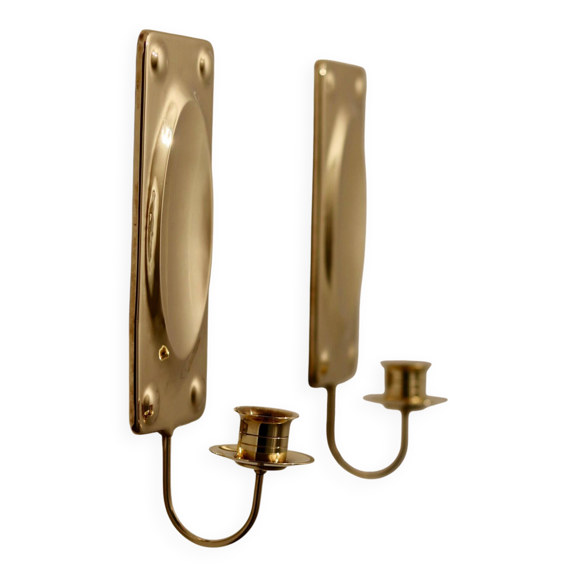Pair of Mid-Century Swedish Brass Sconces