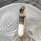LUSTRE SUSPENSION with BELLE VASQUE in VERRE frosted ART DECO