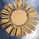 Mid-century gilded wooden sunburst mirror, Italy, 1950