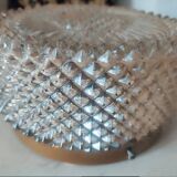 Round ceiling light in the shape of a sun, 1950s glass, vintage.