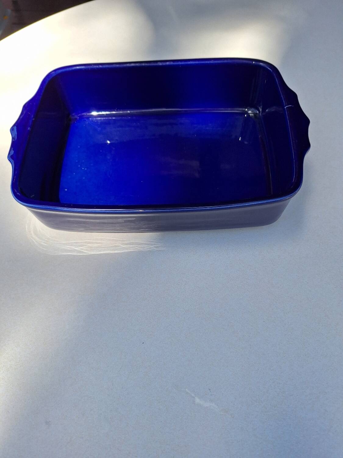 Indigo blue ceramic dish