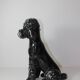 Grande sculpture de caniche noir kitsch vintage