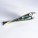 Fish bottle opener, abalone shell & alpaca, Mexico, 1980s