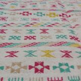 Tapis blanc rouge vert multicolore berbère  180x120cm