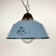 Industrial Grey Enamel and Cast Iron Pendant Light with Glass Cover, 1960s