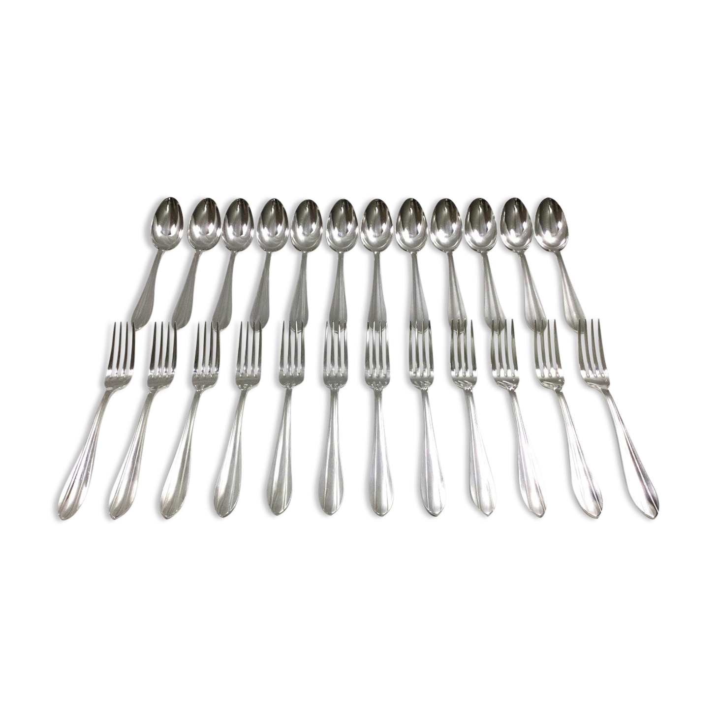 24 cutlery in silver metal