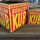 Duo of boxes Bouillon Kub metal 1950