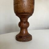 Cache pot 19e néo classique en bois massif tourné H24cm