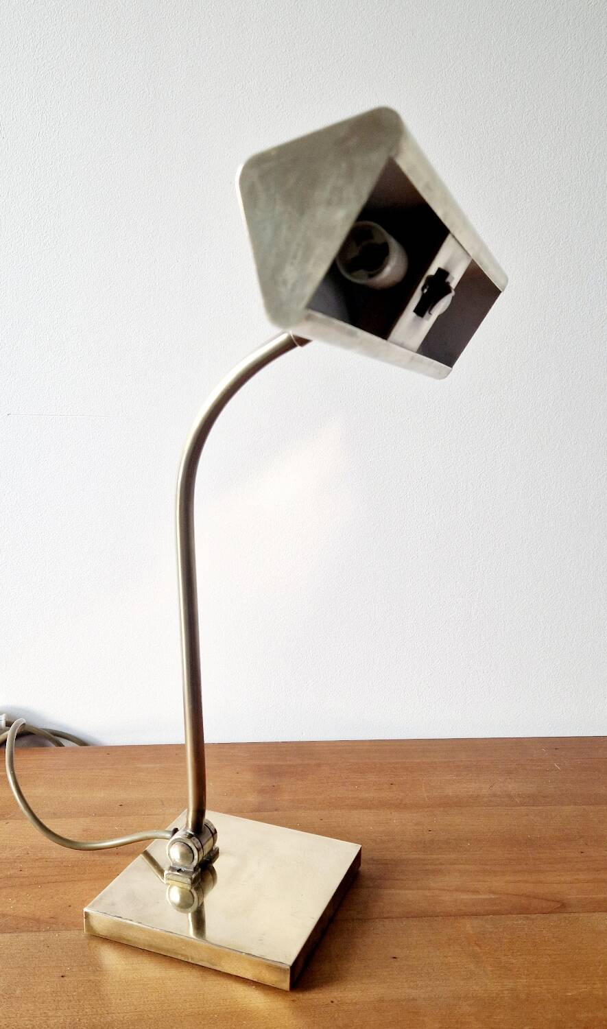 Banker style brass desk lamp 1970