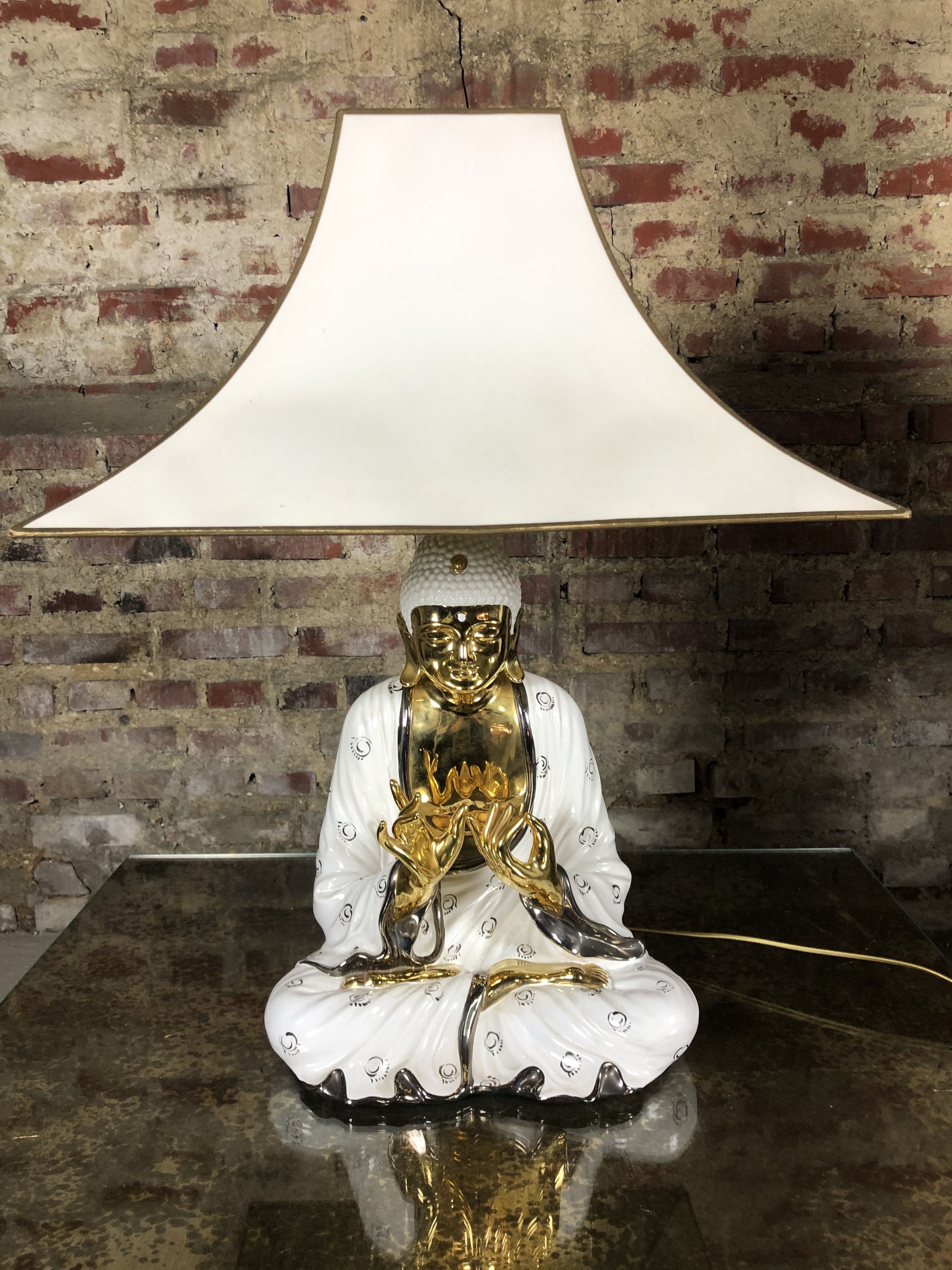Buddha ceramic lamp Italy 1970s