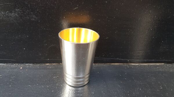 Série De 6 Verres À Cocktail Gallia En Métal Argenté.