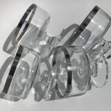 4 Ice cream or fruit salad bowls with mirror edge