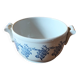 Ceramic tureen from St Uze, France - blue earthenware salad bowl