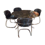 Table et fauteuils chromé