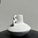 Artisanal terracotta vase painted white with double handles H:16 D:20